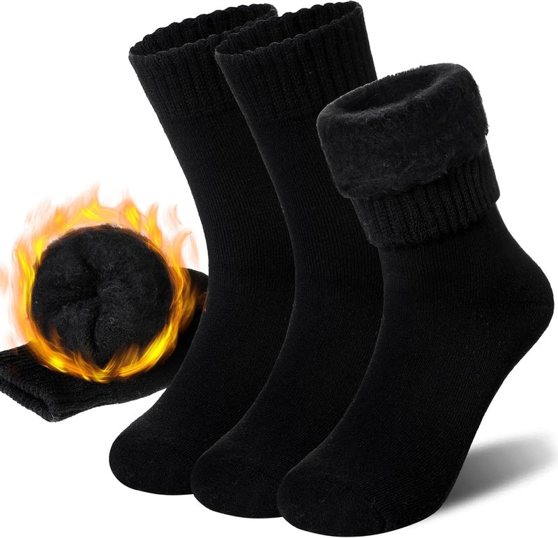 AMENLAN Store Women Heated Socks Ski Winter Thermal Hiking Snowboarding Thick Boot Insulated Socks 3 Pairs - Image 1